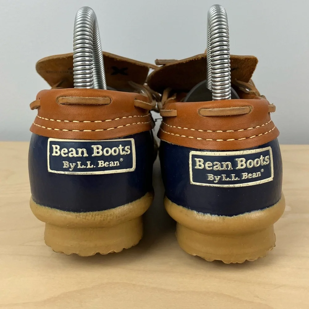L.L. Bean Navy Blue and Brown Women's Winter Duck Boots